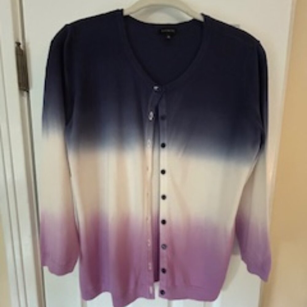 Talbots Multi-color 3/4 Sleeve Cardigan - Misses Medium
